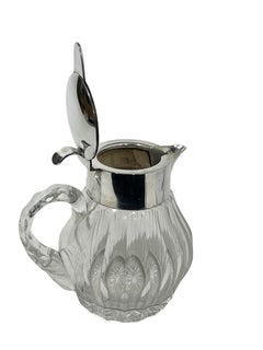 Gebrüder Deyhle, Schwabisch Gmund, Early 20th C Silver Mounted Cut-Glass Pitcher