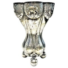 Gebruder Dingeldein, Venetian Baroque-Style Silver Vase, Hanau, 19th Century
