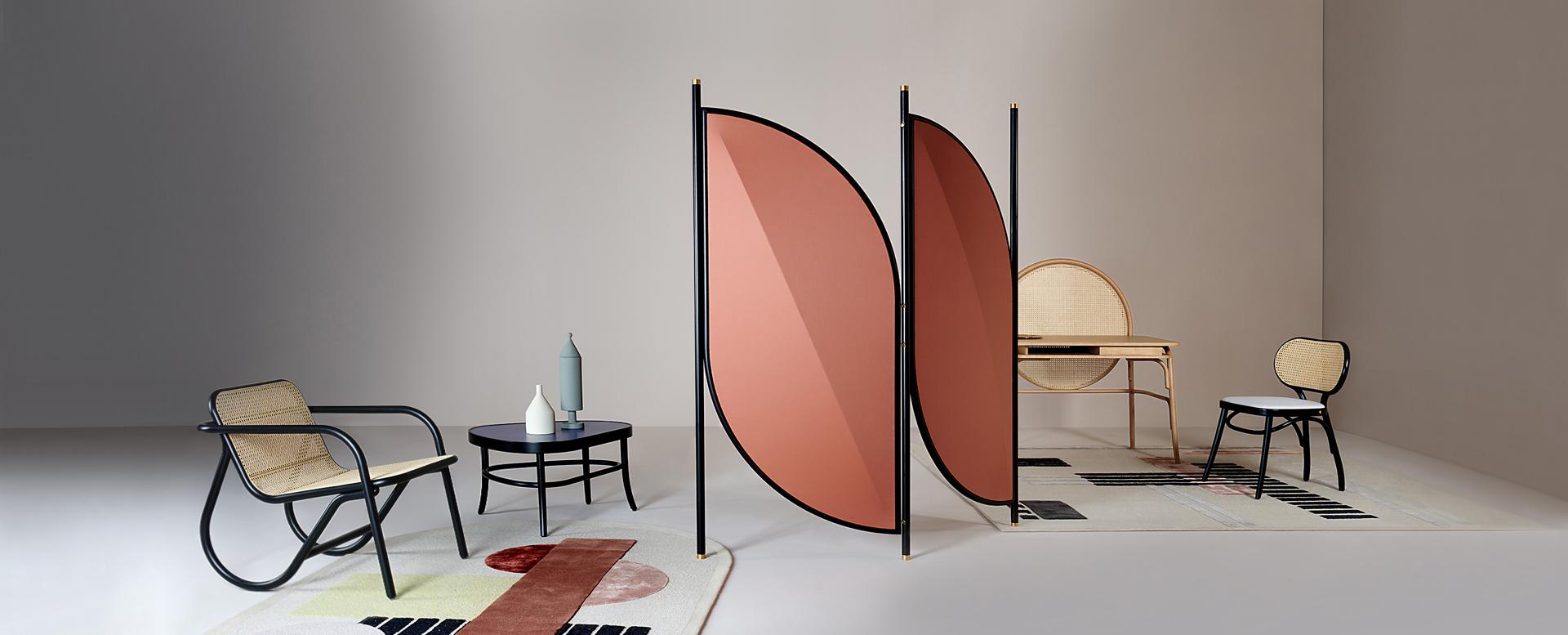 Gebrder Thonet Wien Feng  Raumteiler mit klappbarem Paravent von Testatonda im Angebot 2