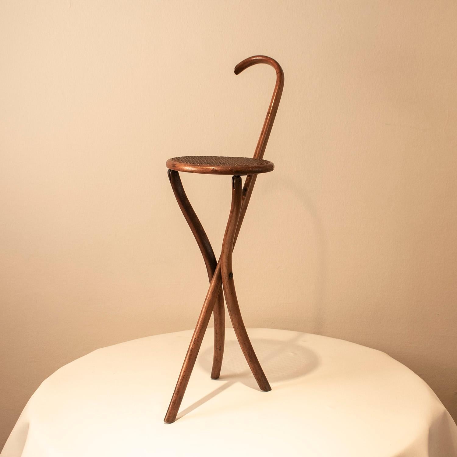 Gebrüder Thonet Vienna Tabouret pliant/Sticks de marche en vente 3