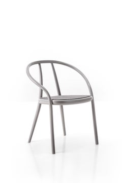 Gebrüder Thonet Vienna GmbH Gustav Chair in Telegrey with Upholstered Seat