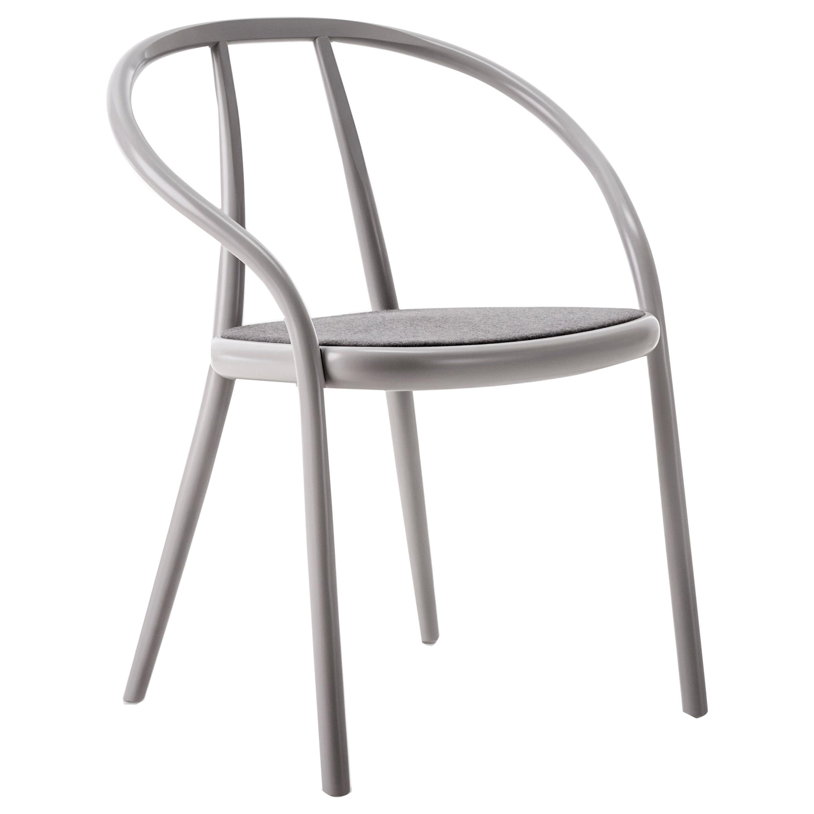 Gebrüder Thonet Vienna GmbH Gustav Chair in Telegrey with Upholstered Seat For Sale