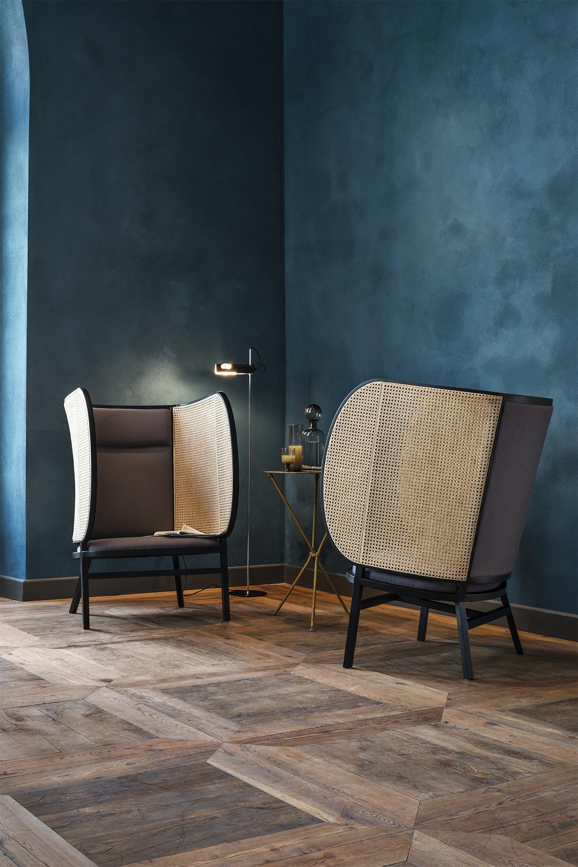 Gebrder Thonet Vienna GmbH Hideout Lounge Schwarzer Stuhl mit gepolsterter Rückenlehne im Angebot 10