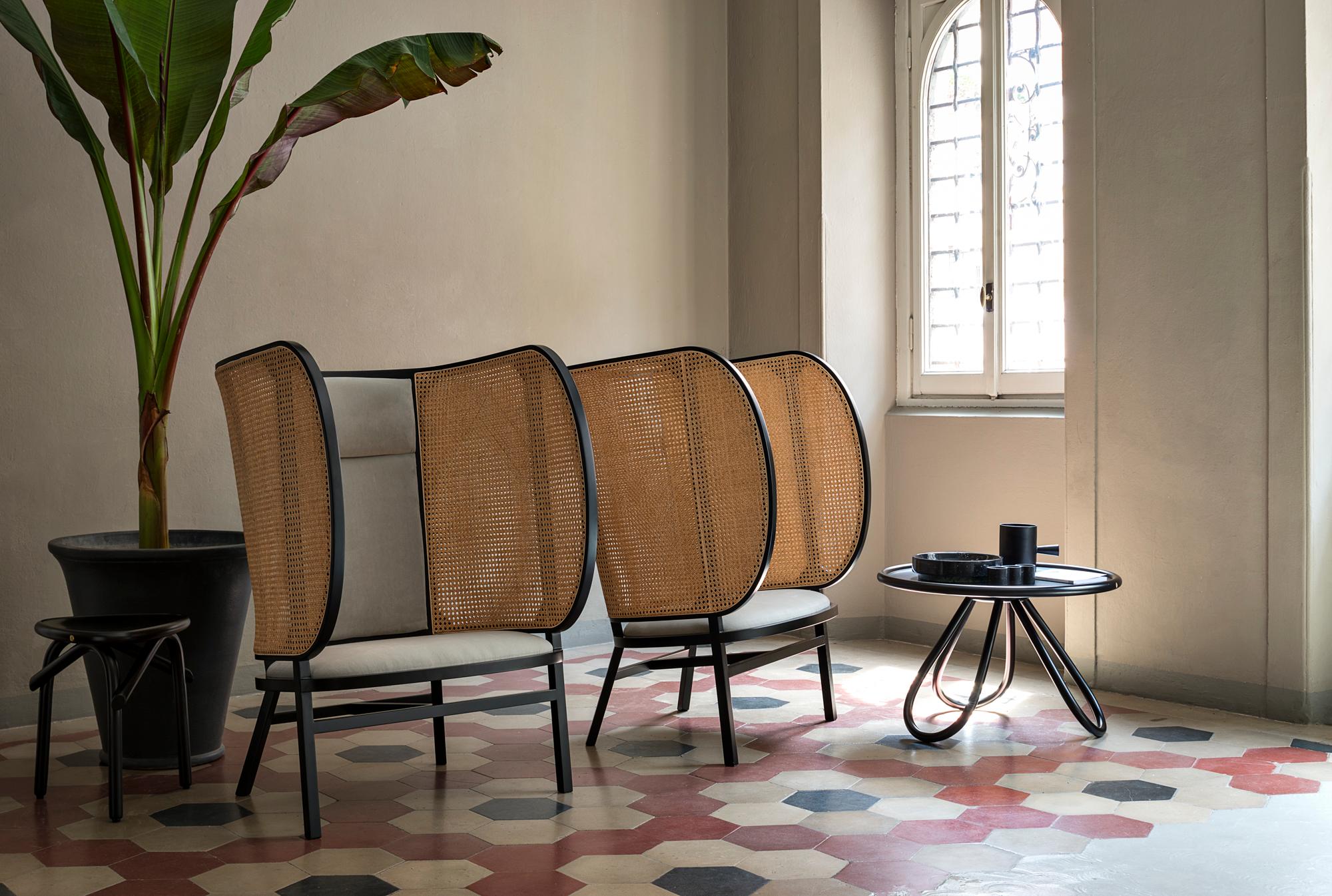 Gebrder Thonet Vienna GmbH Hideout Lounge Schwarzer Stuhl mit gepolsterter Rückenlehne im Angebot 12