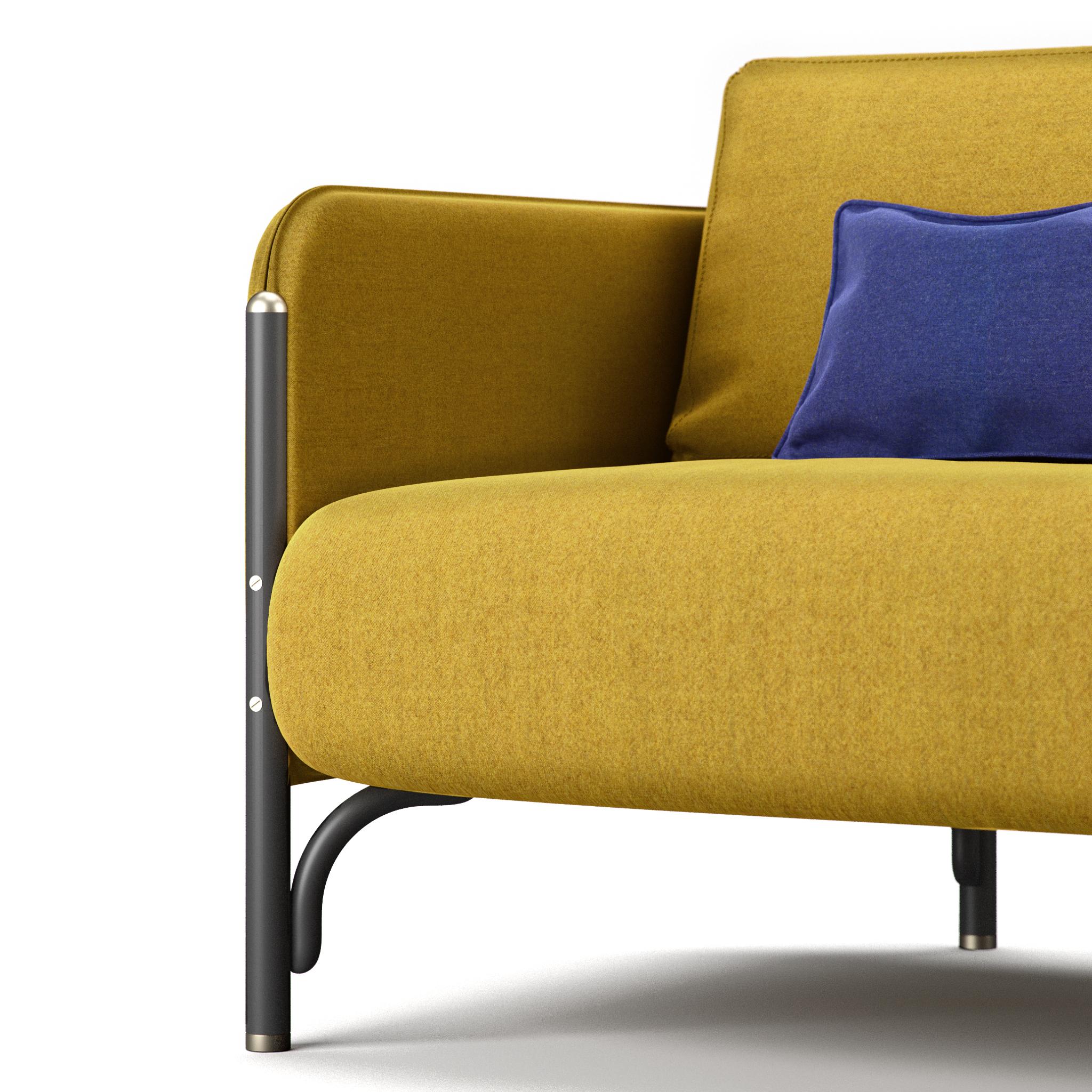 Gebrder Thonet Vienna GmbH Jannis 2-Sitzer-Sofa aus Schaumstoff und goldenbraunem Stoff (Moderne) im Angebot