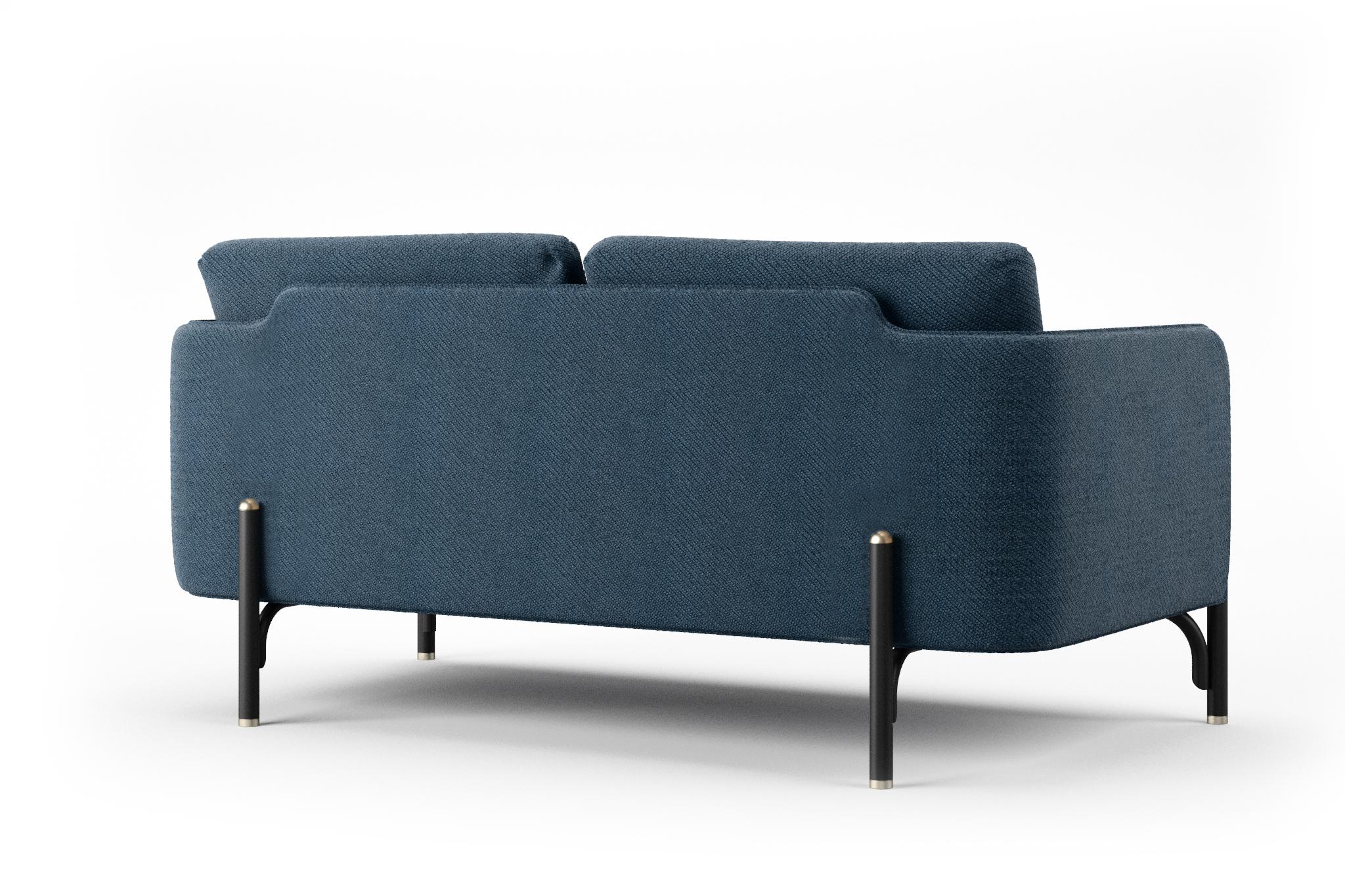 Gebrüder Thonet Vienna GmbH Jannis 2-Sitzer-Sofa aus Schaumstoff mit blauer Polsterung  (Österreichisch) im Angebot