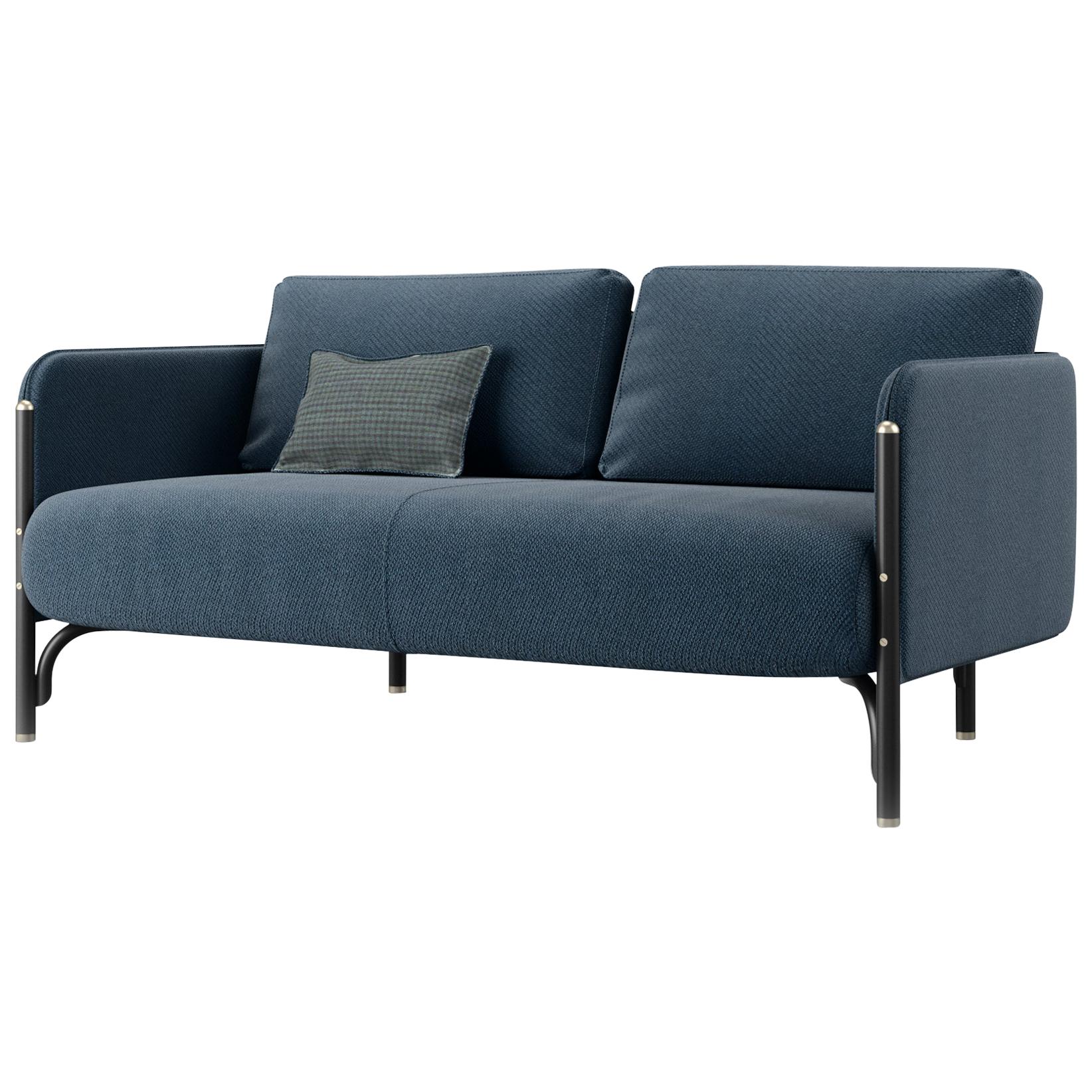 Gebrüder Thonet Vienna GmbH Jannis 2-Seater Sofa in Foam with Blue Upholstery 