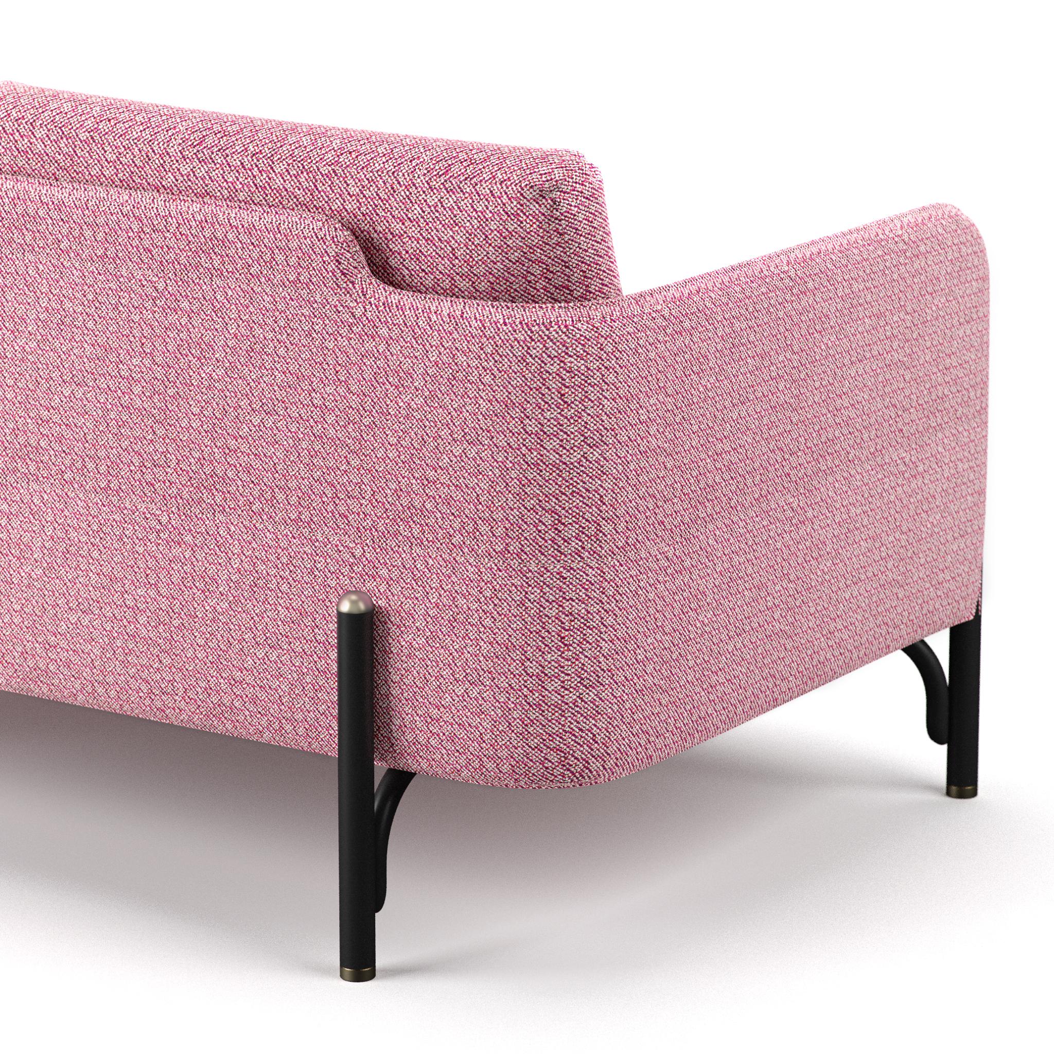 Moderne Gebrder Thonet Vienna GmbH Canapé Jannis 2 places en mousse avec tapisserie rose  en vente