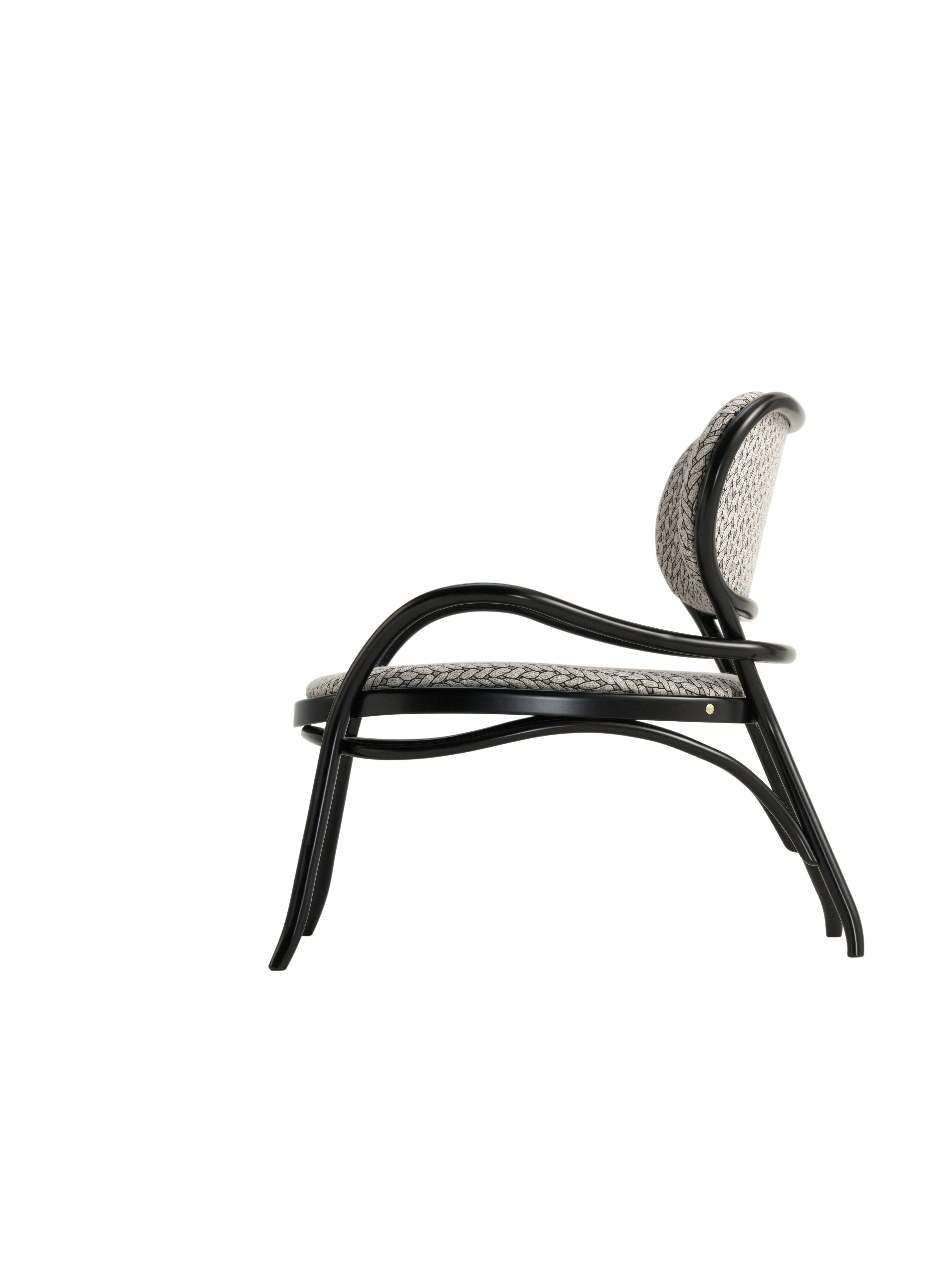 Austrian Gebrüder Thonet Vienna GmbH Lehnstuhl Lounge Chair with Upholstered Seat For Sale