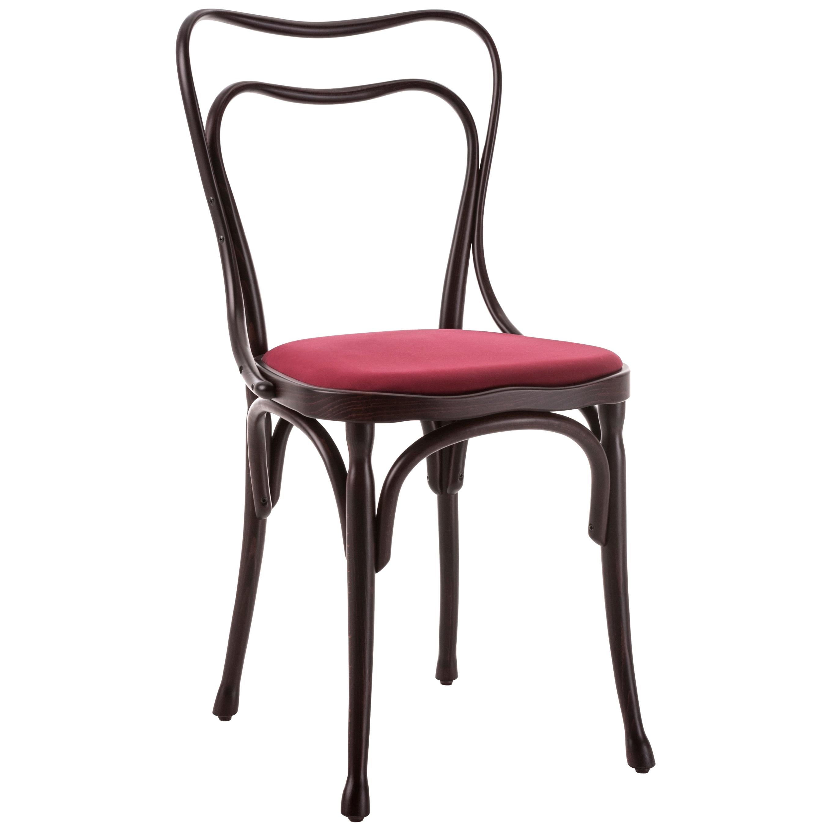 Gebrüder Thonet Vienna GmbH Loos Cafe Museum in Wenge with Upholstered Seat For Sale