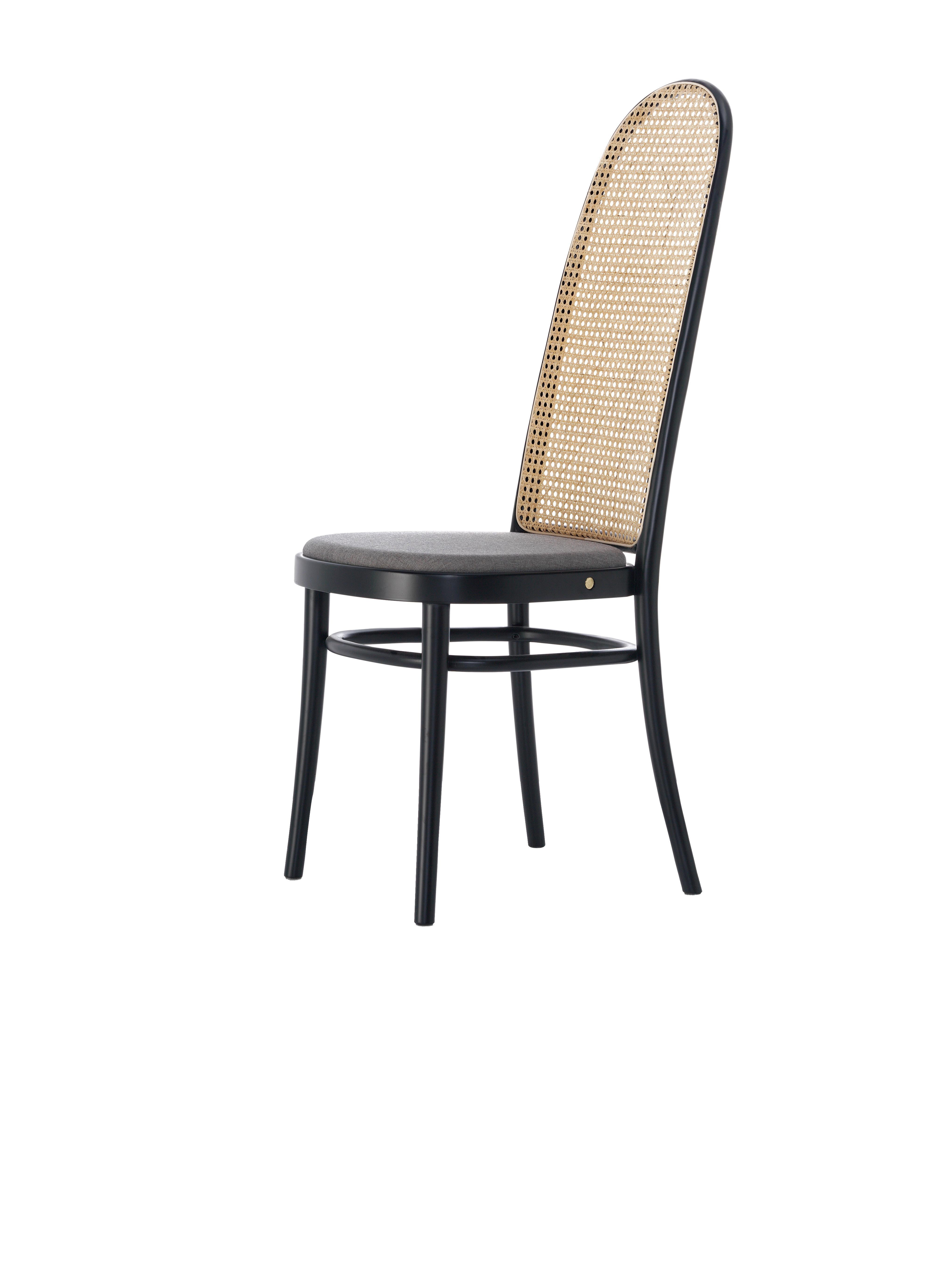 Modern Gebrüder Thonet Vienna GmbH Morris High Back Black Chair with Upholstered Seat For Sale