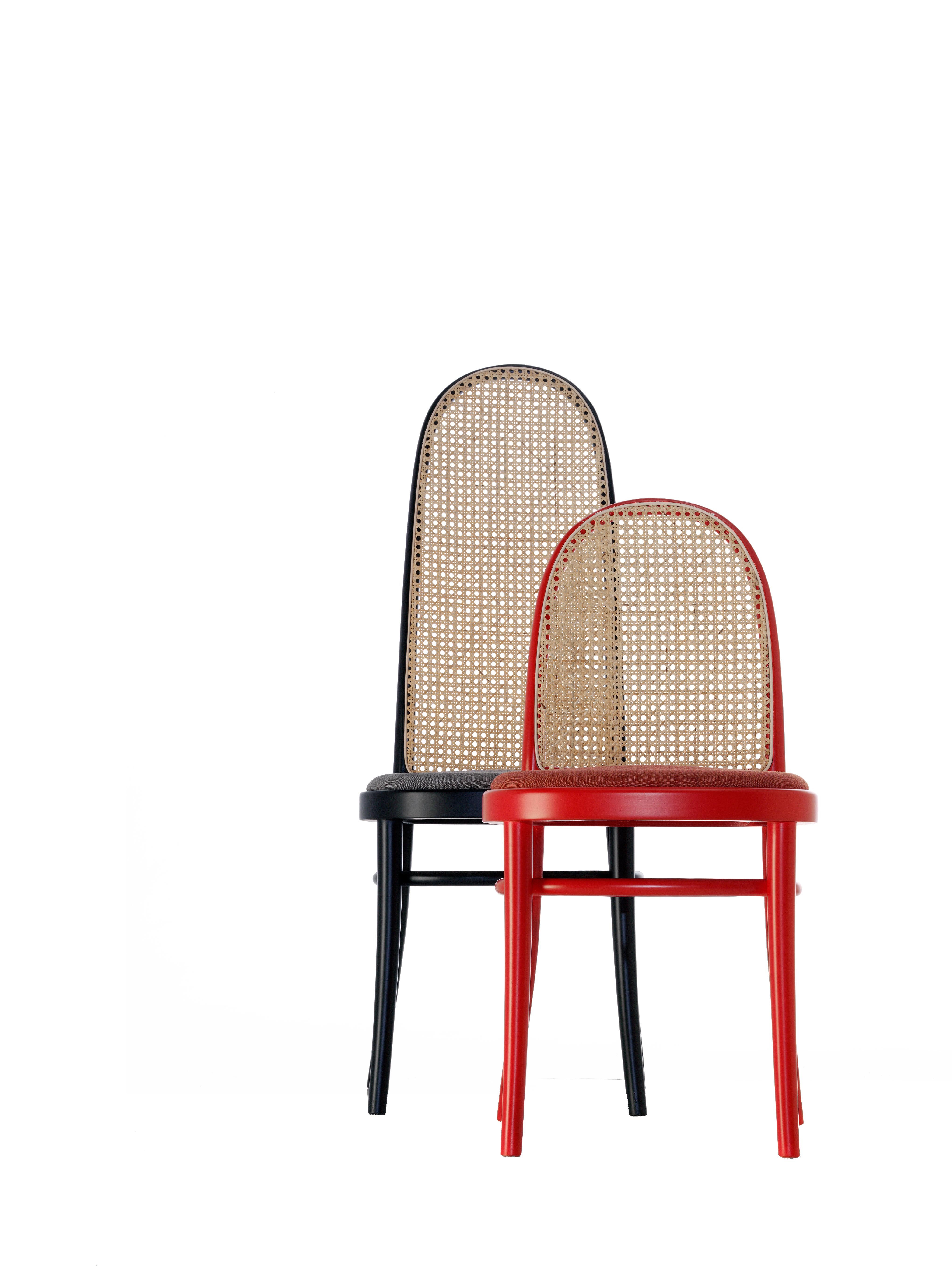 Austrian Gebrüder Thonet Vienna GmbH Morris High Back Black Chair with Upholstered Seat For Sale
