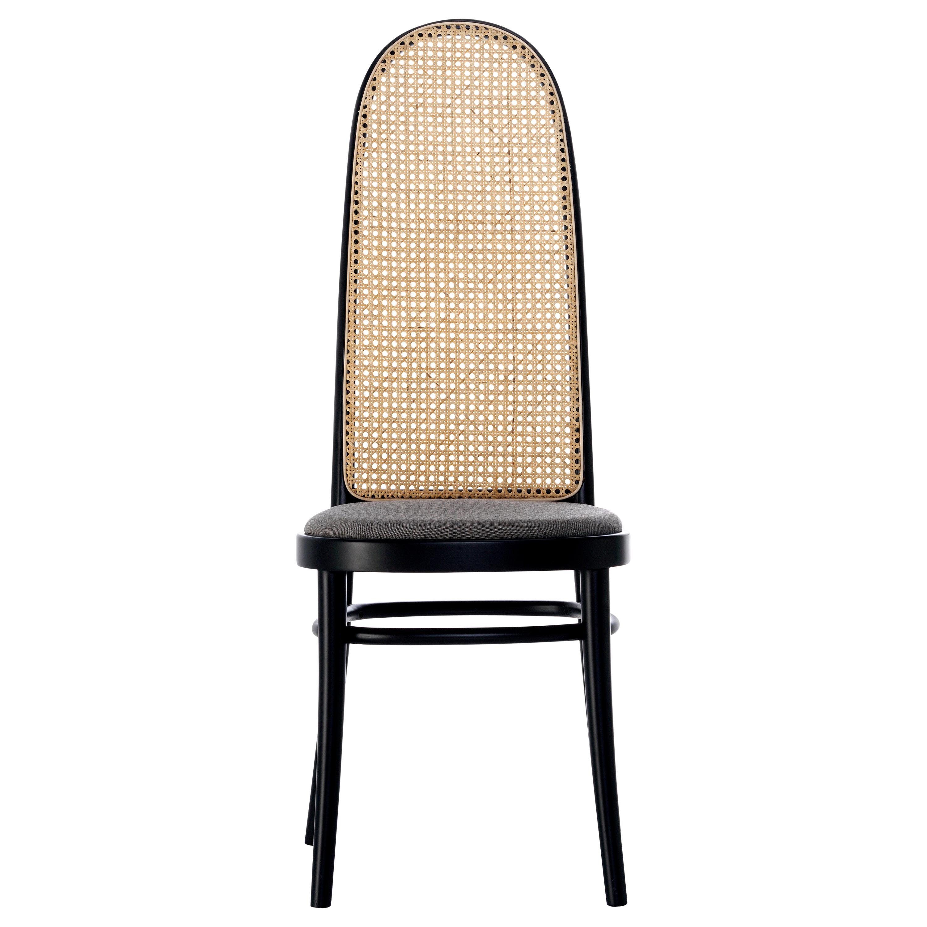 Gebrüder Thonet Vienna GmbH Morris High Back Black Chair with Upholstered Seat For Sale