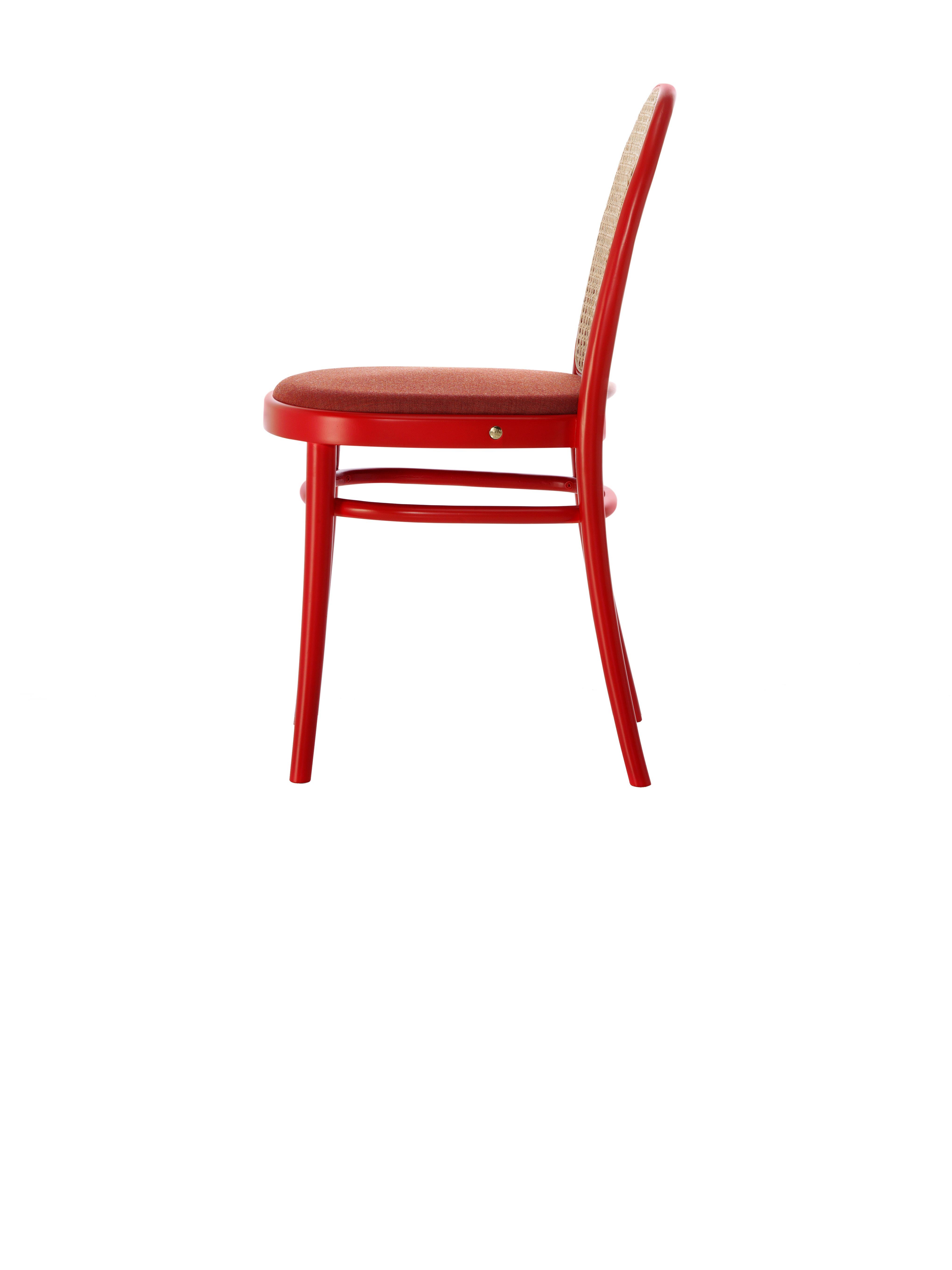 Modern Gebrüder Thonet Vienna GmbH Morris Low Back Flame Red Chair in Upholstered Seat For Sale