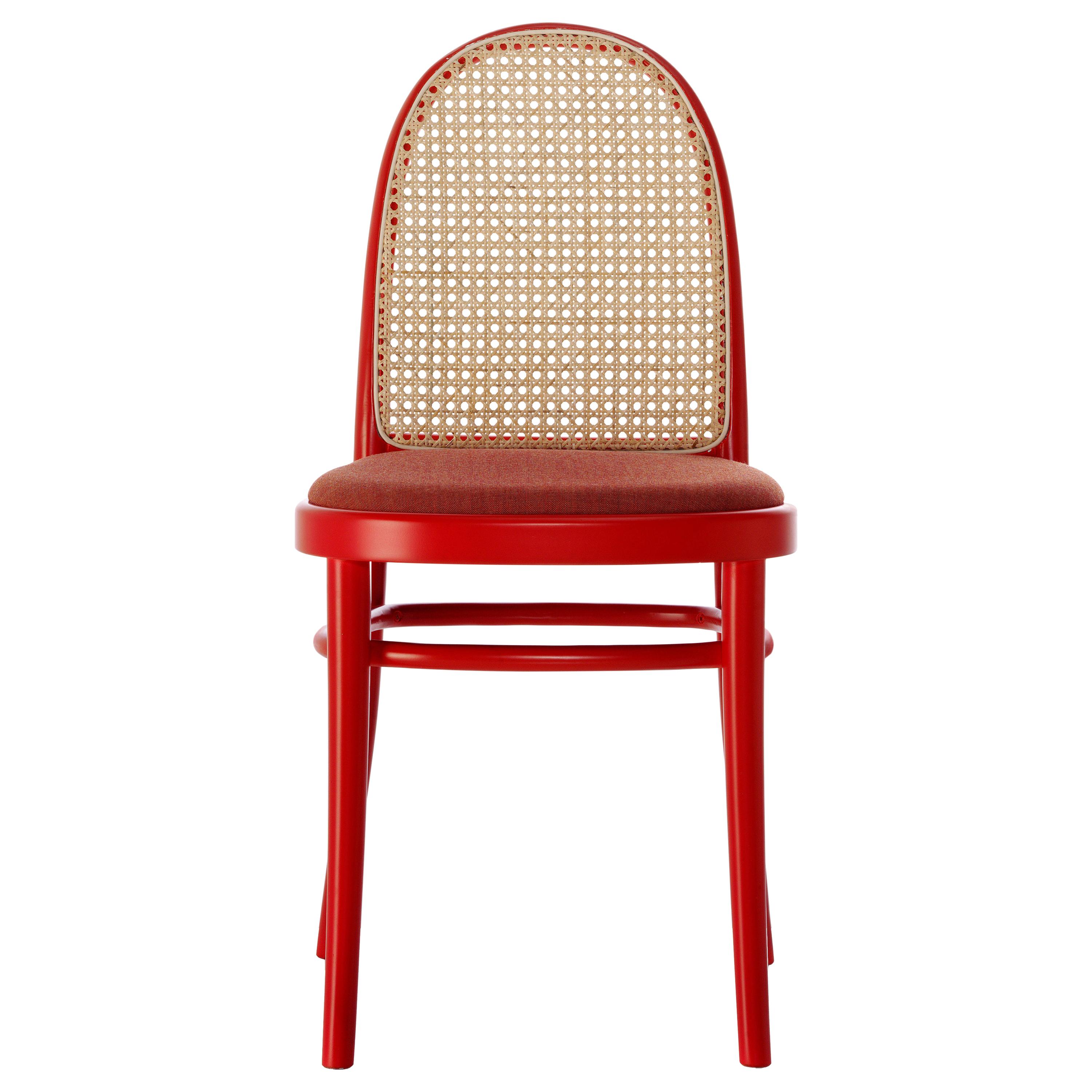 Gebrüder Thonet Vienna GmbH Morris Low Back Flame Red Chair in Upholstered Seat For Sale