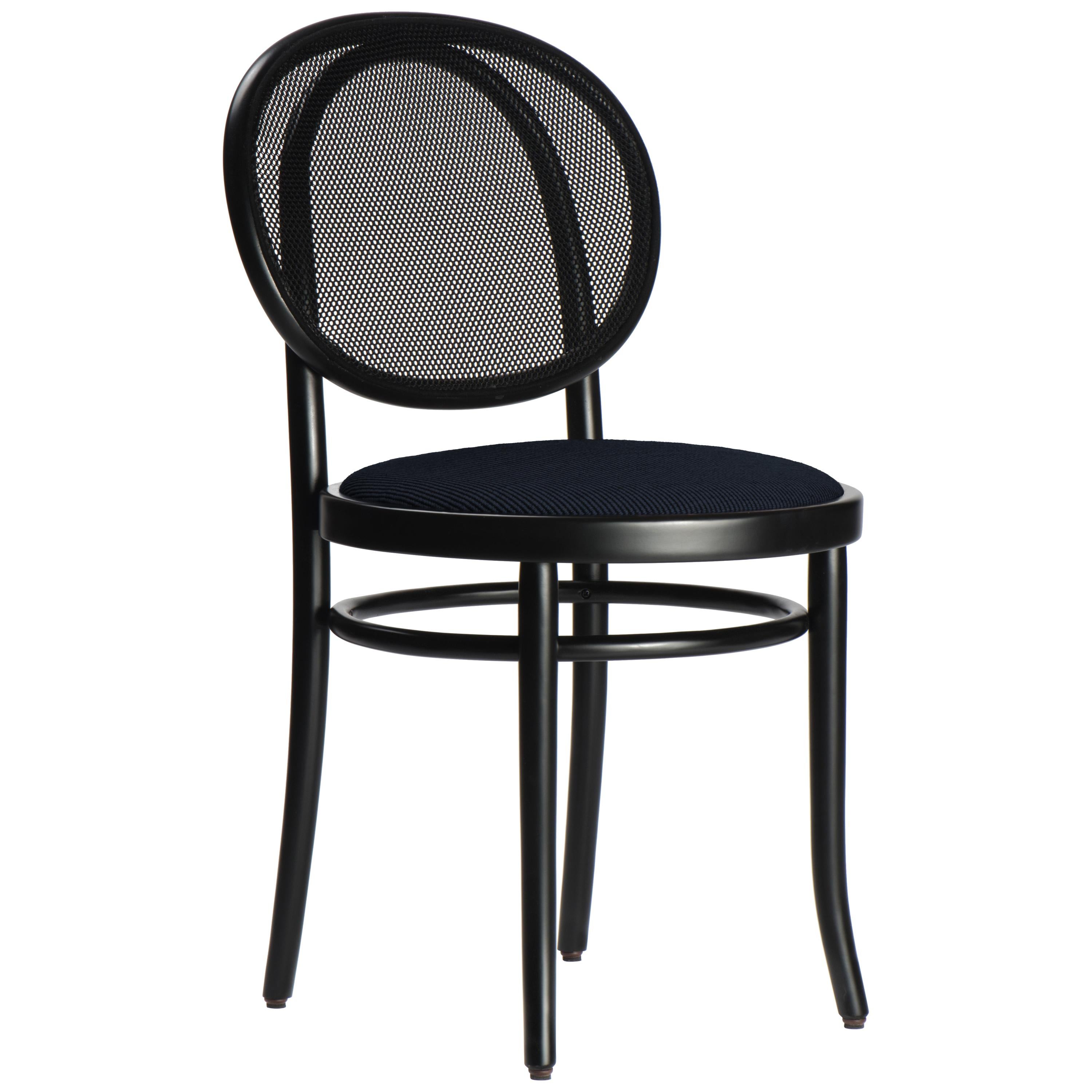 Gebrüder Thonet Vienna GmbH N.0 Black Chair with Mesh & Upholstered Seat