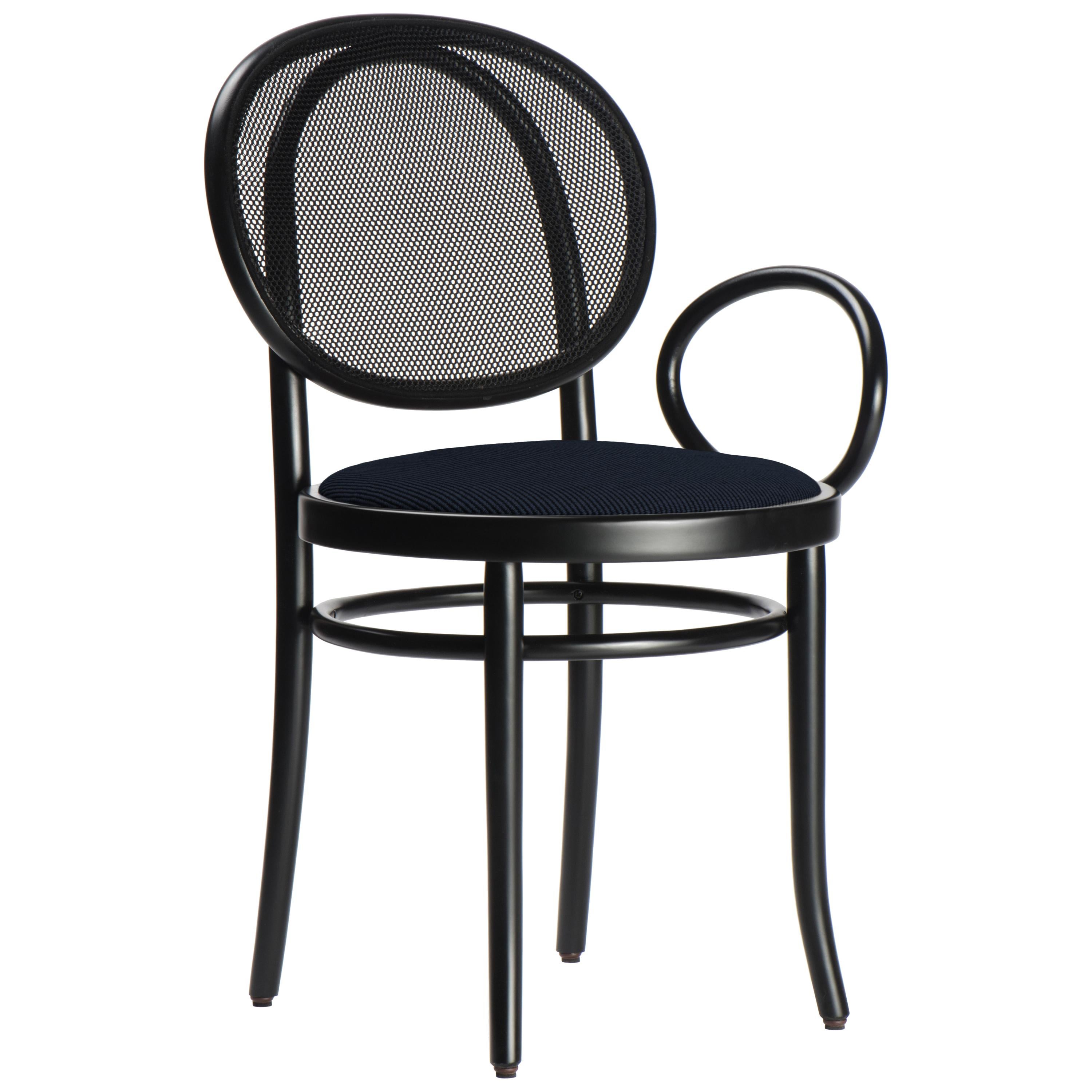 Gebrüder Thonet Vienna GmbH N.0 Single Armrest Black Chair in  Mesh Backrest
