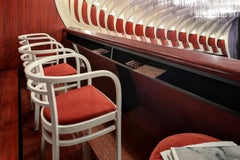 Gebrüder Thonet Vienna GmbH Postsparkasse Chair in Black and Upholstered Seat