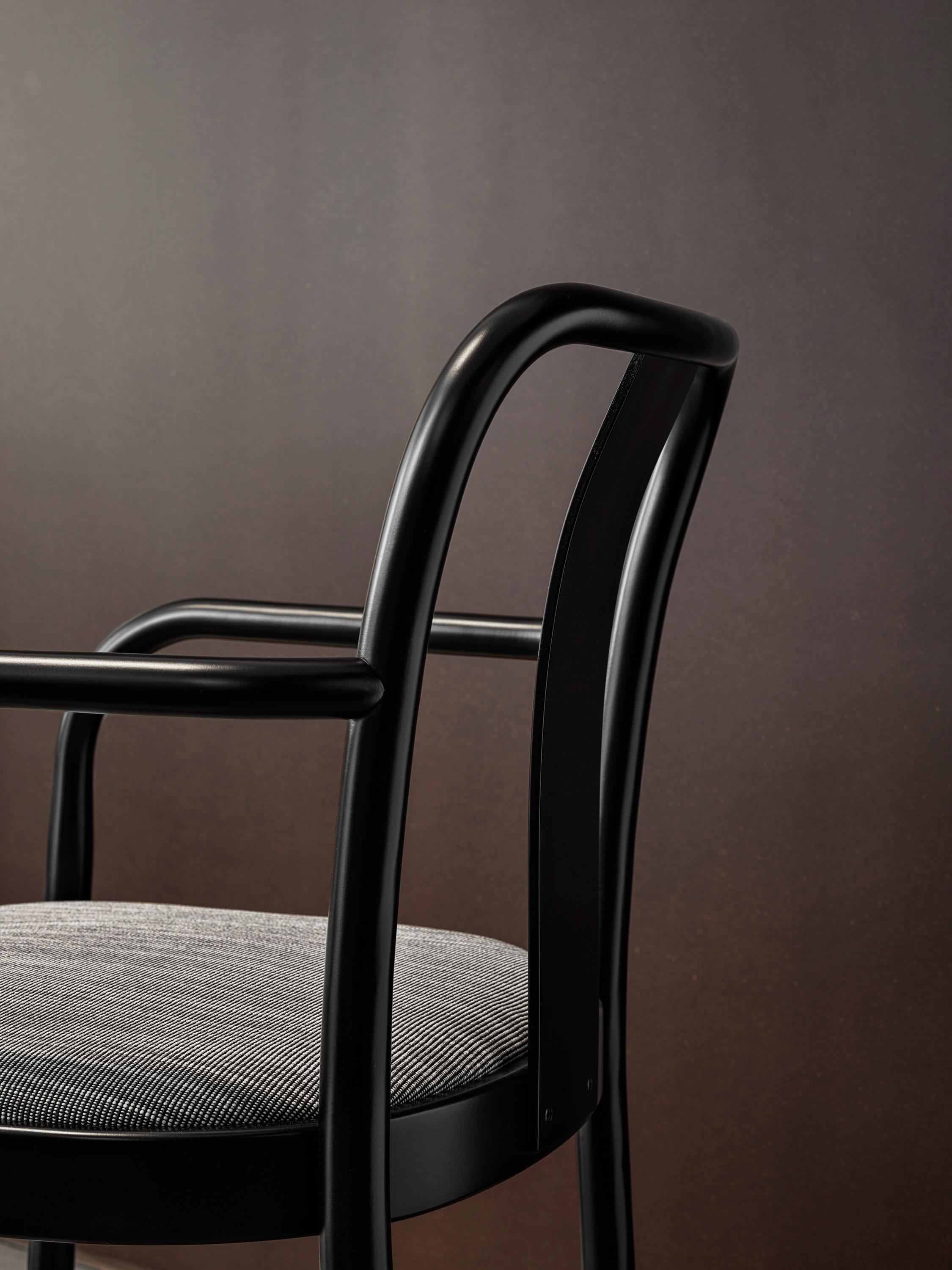 Beech Gebrüder Thonet Vienna GmbH Sugiloo Chair with Armrest & Upholsterd Seat For Sale