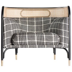 Gebrüder Thonet Vienna GmbH Silla Targa con estructura negra y pies de latón