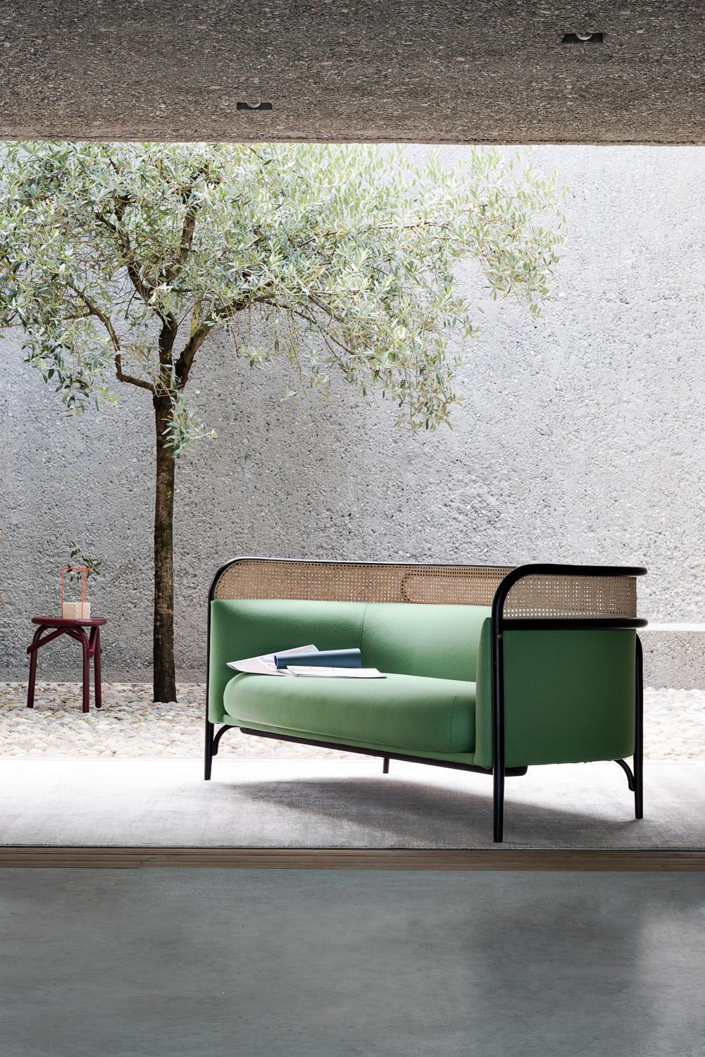 Contemporary Gebrüder Thonet Vienna GmbH Targa Sofa in Beech with Upholstery by Gamfratesi For Sale