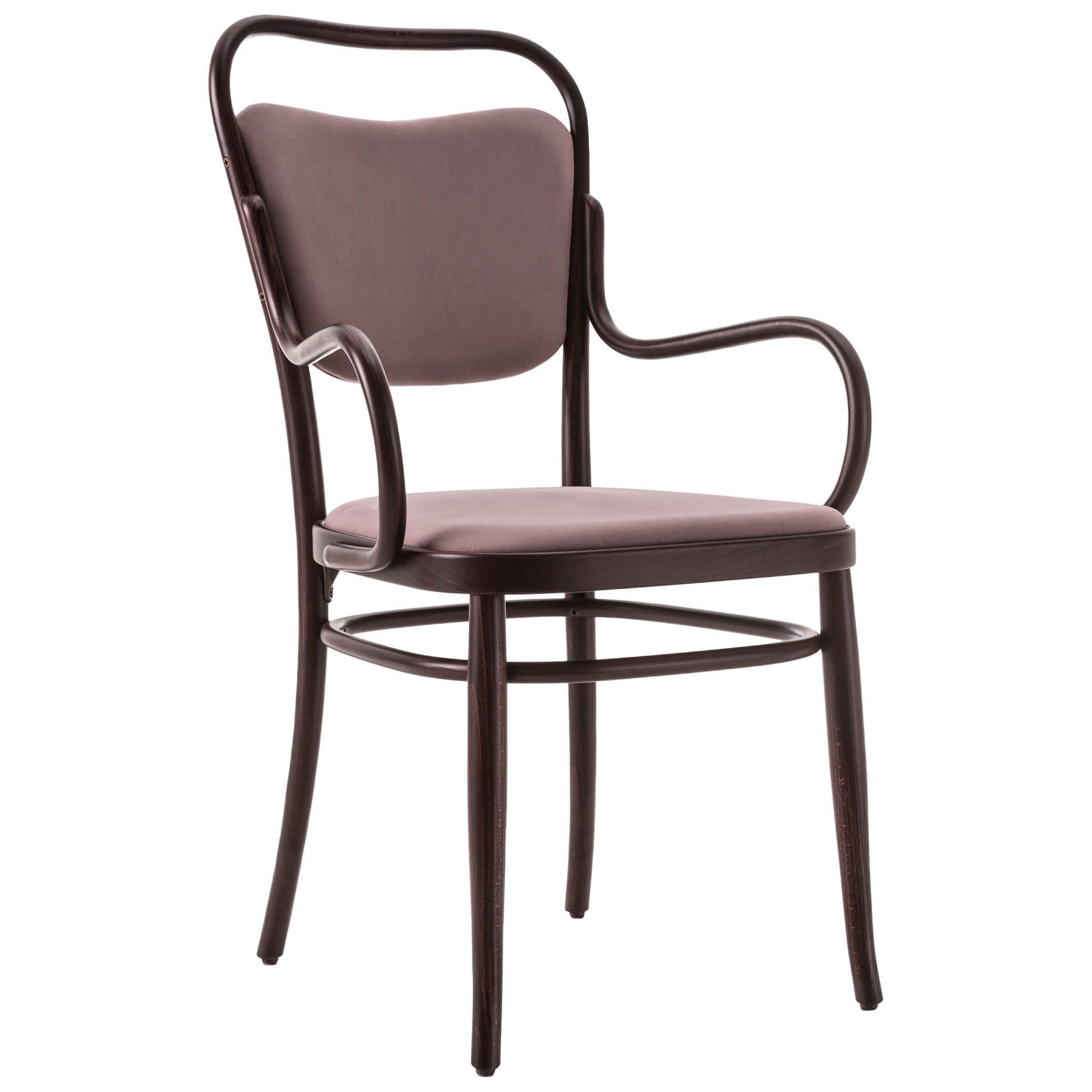 Gebrüder Thonet Vienna GmbH Wiener 144 Armchair in Walnut with Upholstered Seat For Sale