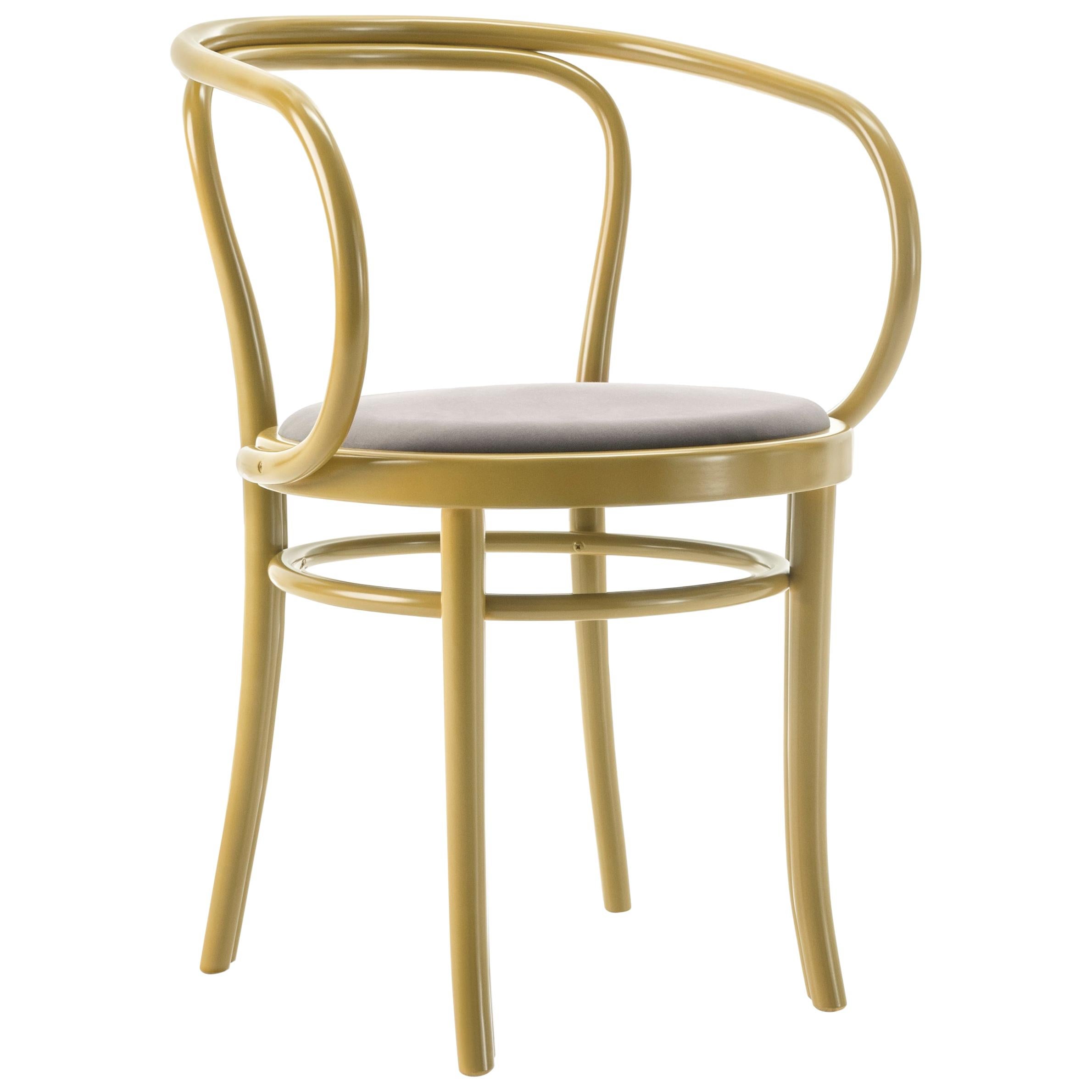 Gebrüder Thonet Vienna GmbH Wiener Stuhl Chair in Curry Yellow & Fabric Seating  For Sale