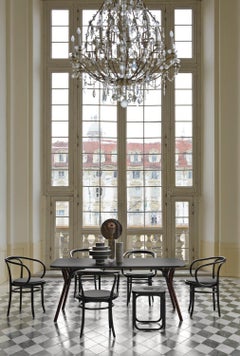 Gebrüder Thonet Vienna GmbH Wiener Stuhl Chair in White with Upholstered Seat