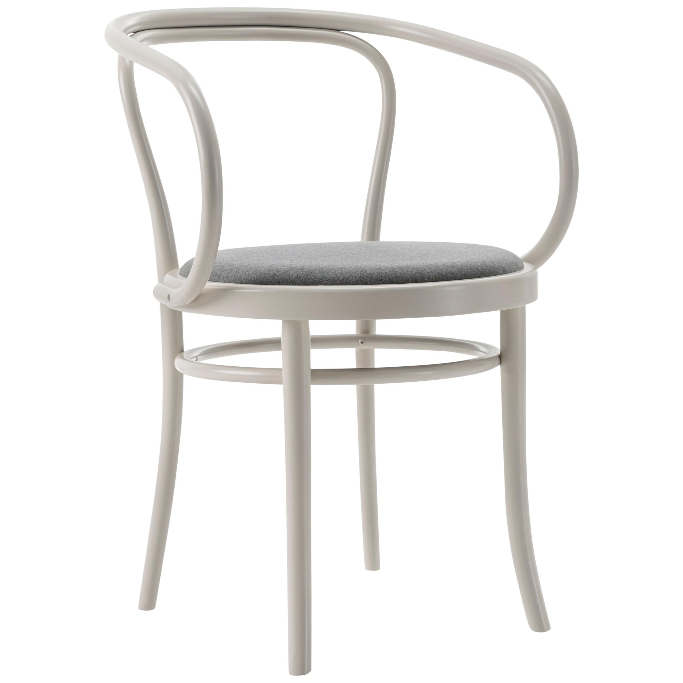 Gebrüder Thonet Vienna GmbH Wiener Stuhl Chair in White with Upholstered Seat For Sale
