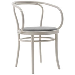 Gebrüder Thonet Vienna GmbH Wiener Stuhl Chair in White with Upholstered Seat