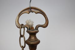 GEC Arts and Crafts brass three branch ceiling light