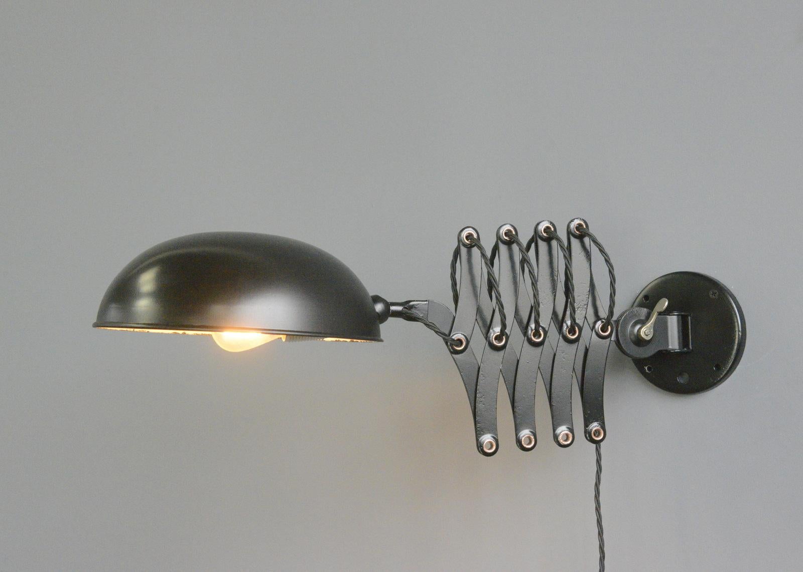 Steel Gecos Scissor Lamp Circa 1930s