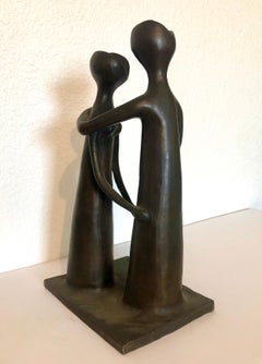 Israeli Bronze Sculpture Lovers Embrace Abstract Modernist Ein Hod Israel
