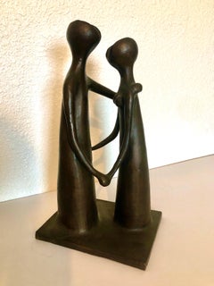 Israeli Bronze Sculpture Lovers Embrace Abstract Modernist Ein Hod Israel