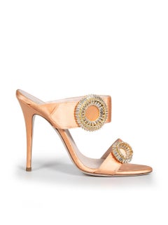 Gedebe Orange Swarovski Crystals Sandals Size IT 40