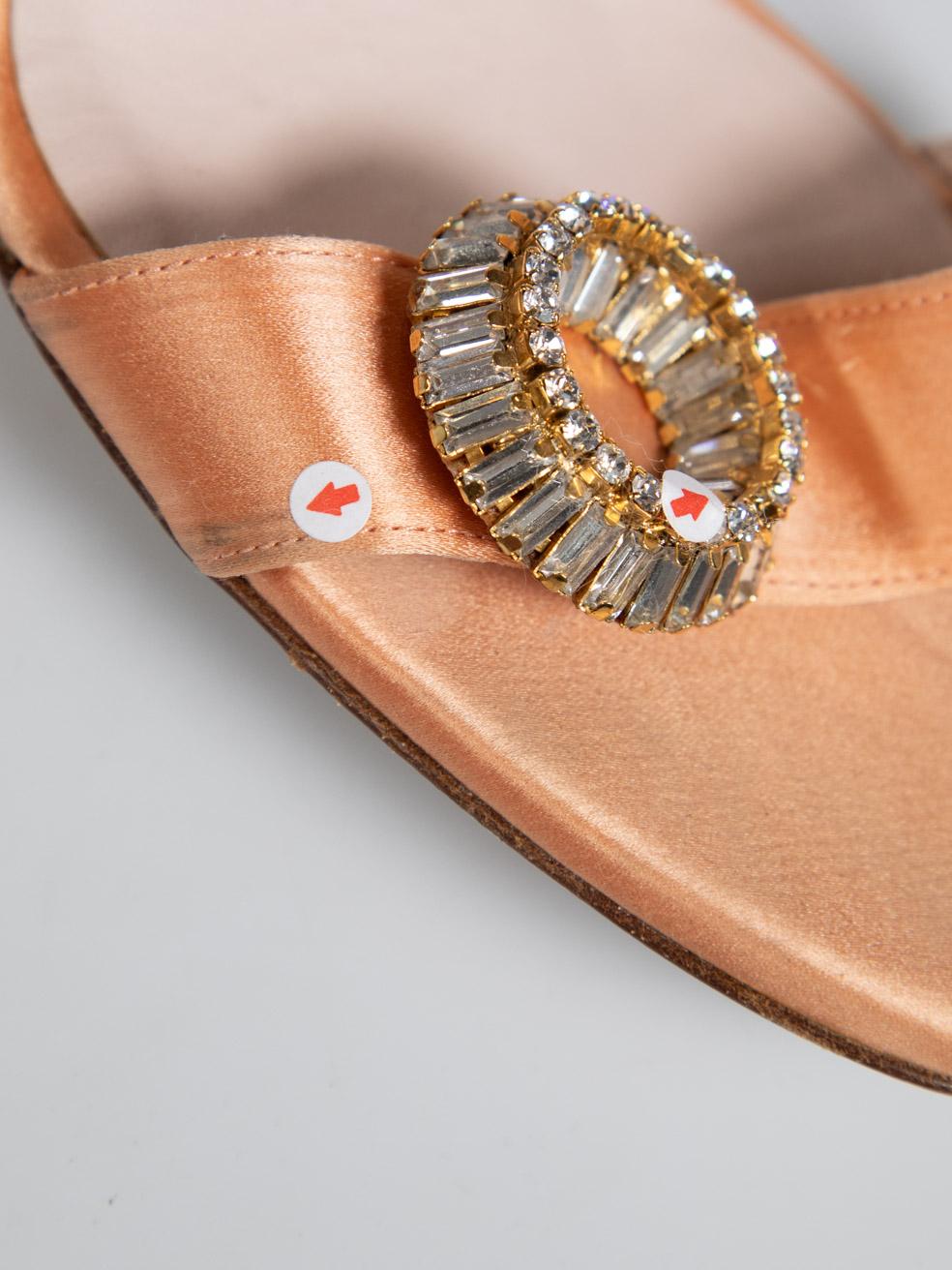 Gedebe Orange Swarovski Crystals Sandals Size IT 40 2