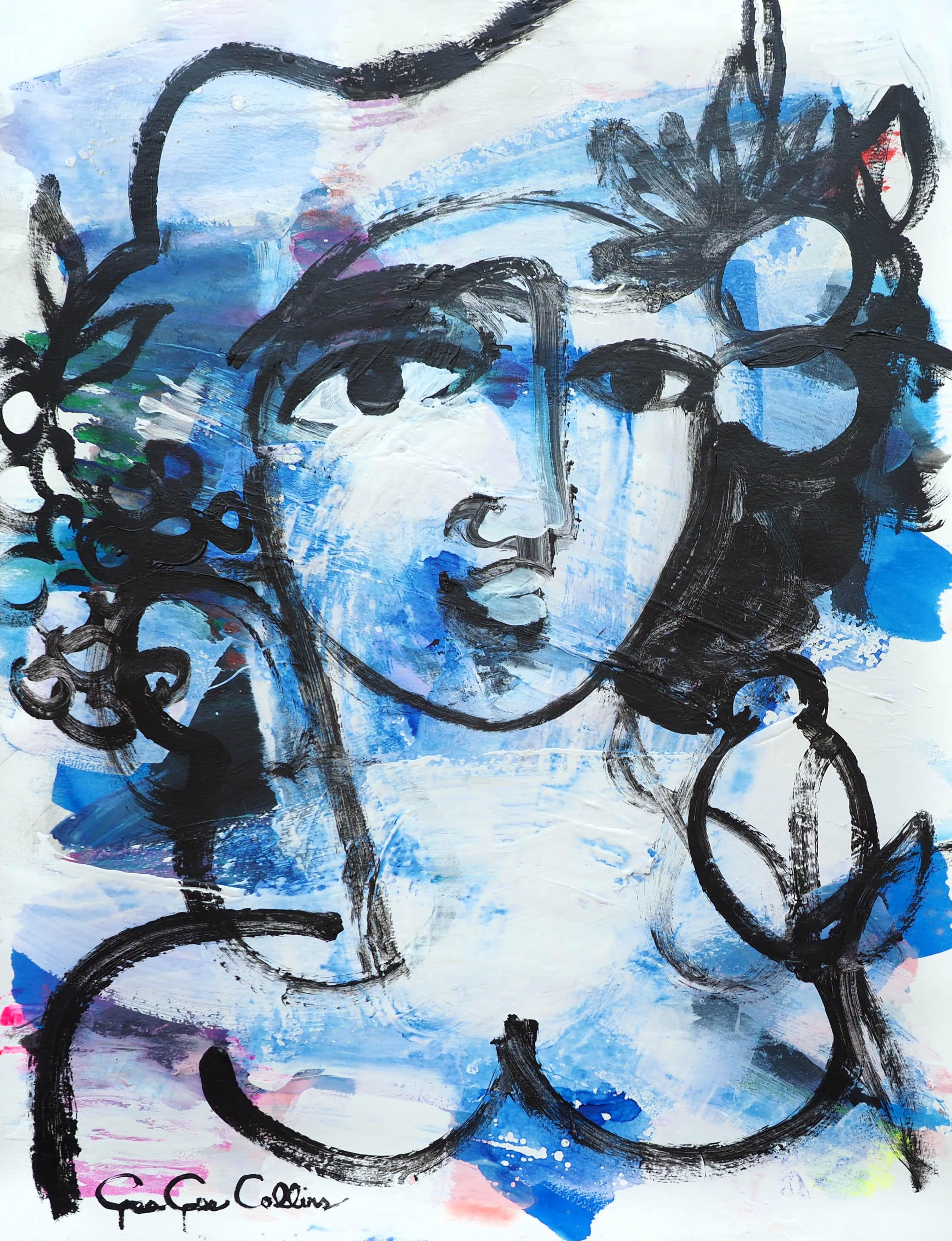 Feeling Blue - Mixed Media Art by Gee Gee Collins