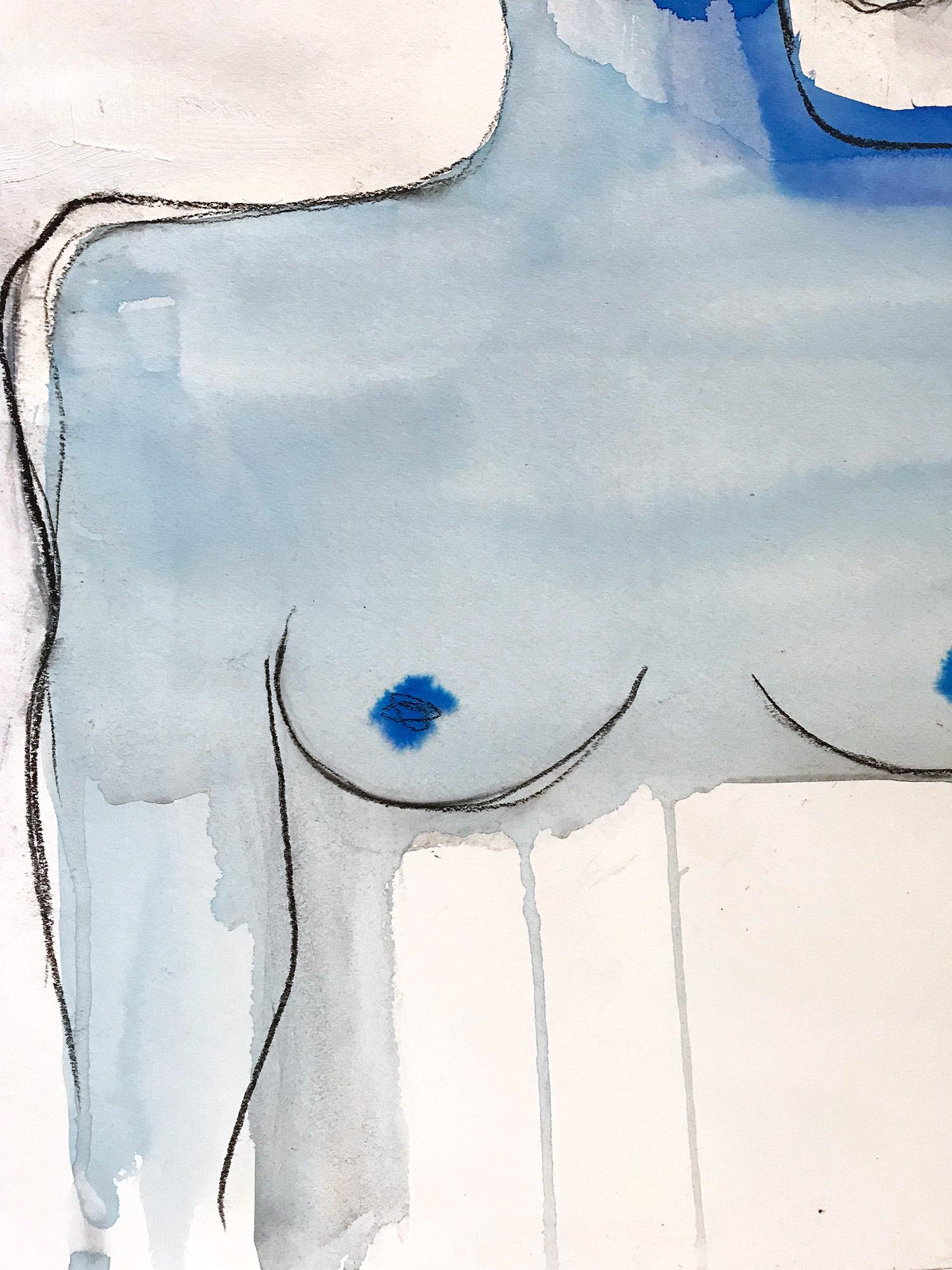 Blue Nude, Modern Nude on Paper 1