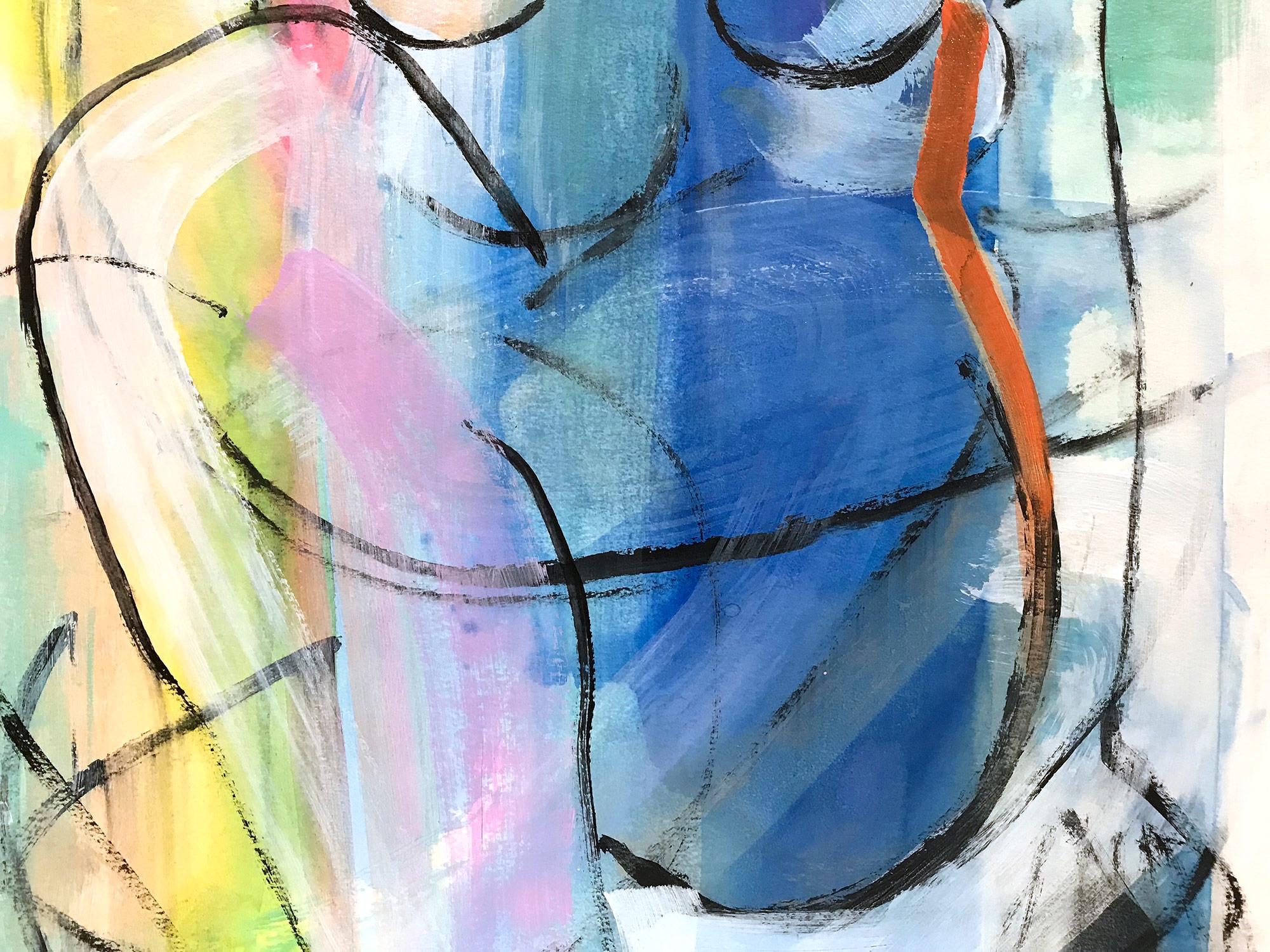 Color Kissed, Modern Nude on Paper 6
