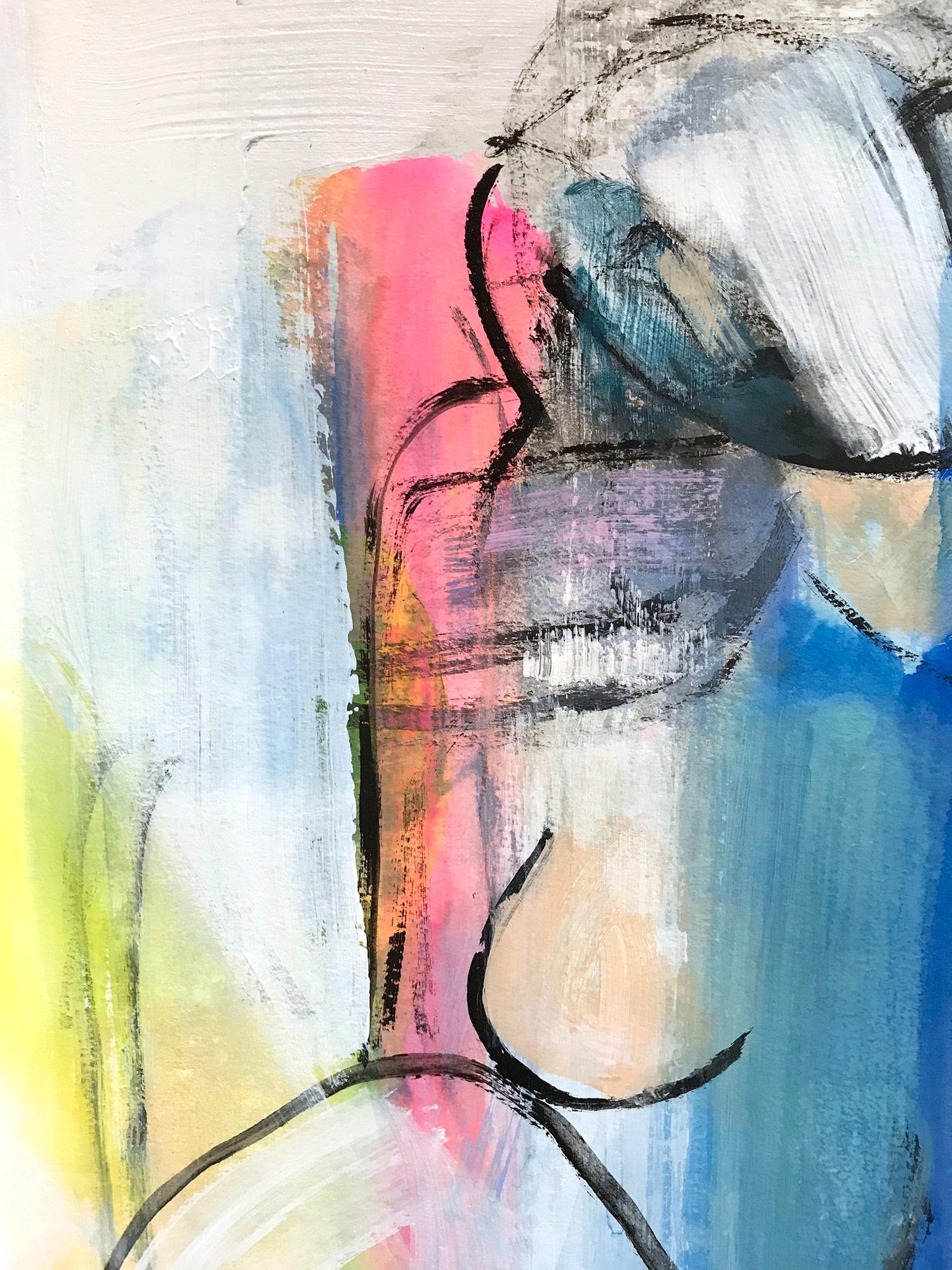 Color Kissed, Modern Nude on Paper 1