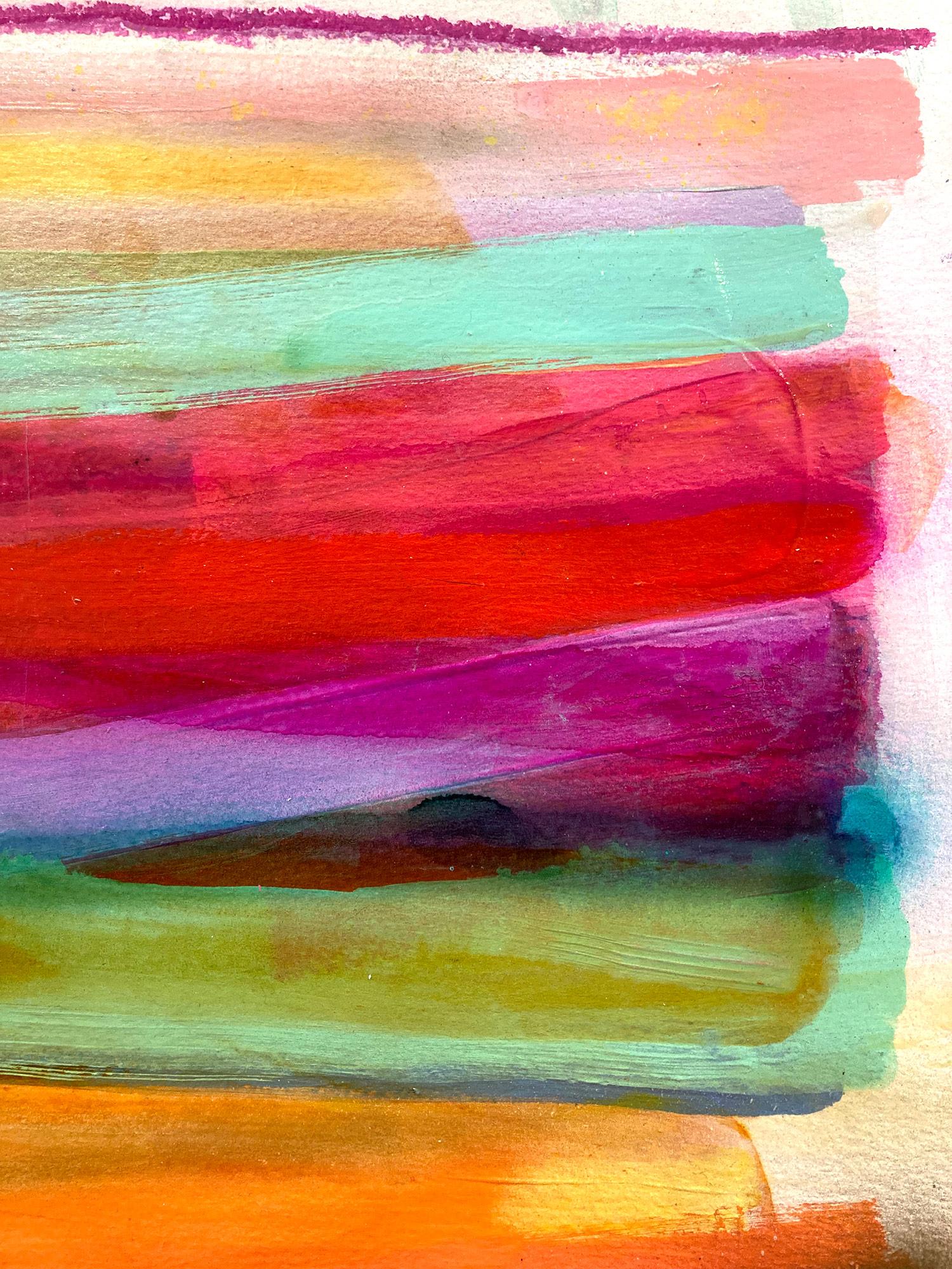 « History in Full Color - Manhattan » - Peinture contemporaine colorée sur papier - Contemporain Painting par Gee Gee Collins