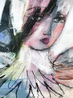 "Morning Nude" Abstract Modern Colorful Nude Painting on Heavy Weight Paper
