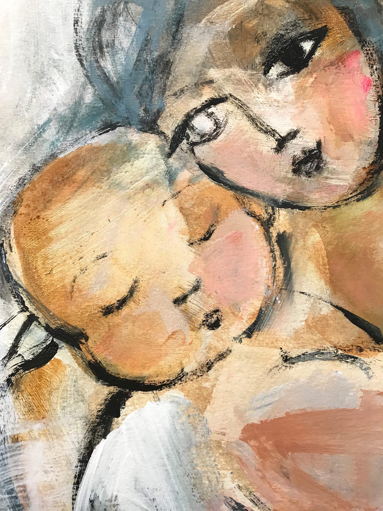 Motherhood - Contemporary Painting by Gee Gee Collins