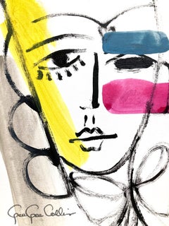 "Portrait of Her" Abstract Modern Colorful Painting on Heavy Weight Paper