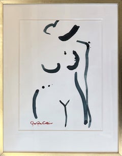 Silhouette von Gee Gee Collins Zeitgenössische figurative Malerei auf Papier