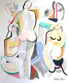 "The Woman of Greece" Modernist Abstract Nudes Painting on Canvas