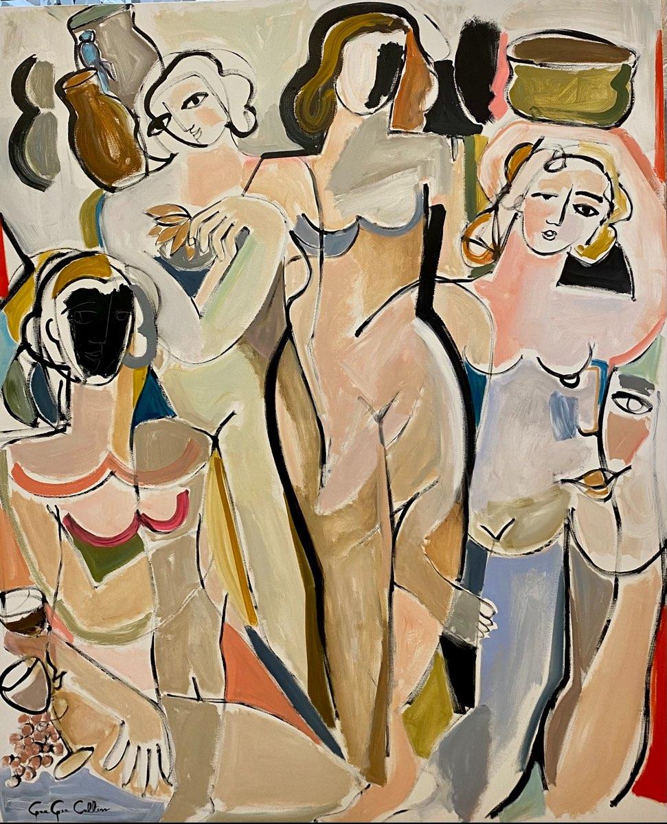 The Women of Capri by Gee Gee Collins Large Figurative Contemporary painting