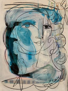 Due uccelli e un Martini di Gee Gee Collins Pittura contemporanea figurativa