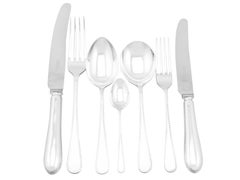 Gee & Holmes 1960 Cantimplora de plata de ley con cubiertos para seis personas