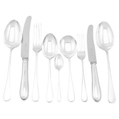 Gee & Holmes 1960s Sterling Silver Canteen of Cutlery for Six Persons